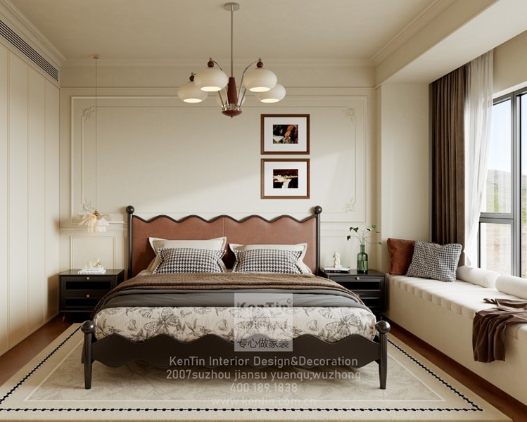 泓悦府叠墅法式中古卧室装修效果图