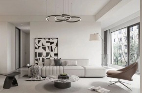 现代简约复式别墅客厅装修效果图