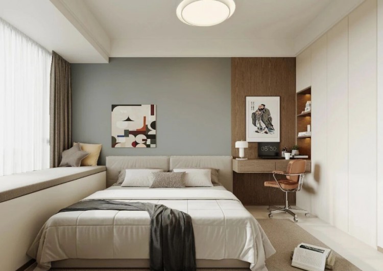 现代简约三居室卧室装修效果图