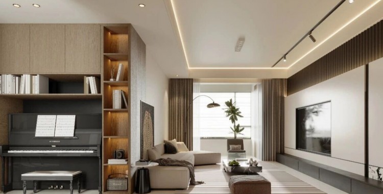 现代简约三居室客厅装修效果图