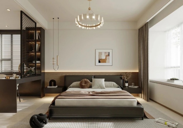 现代简约三居室卧室装修效果图