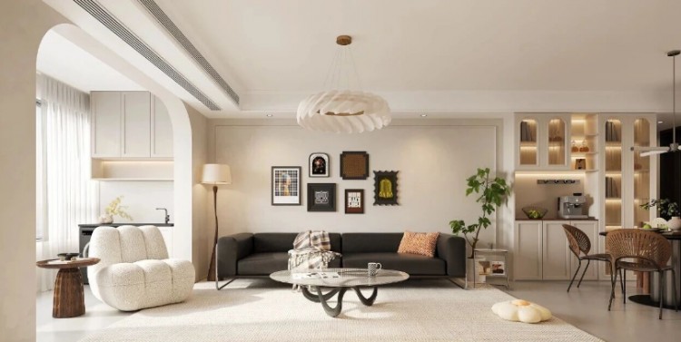 法式三居室客厅装修效果图