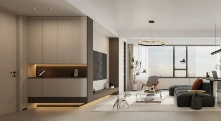 现代简约三居室玄关装修效果图