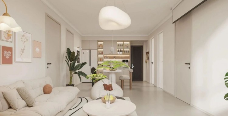 现代简约两居室客厅装修效果图