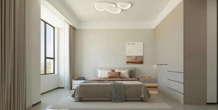 现代简约三居室卧室装修效果图