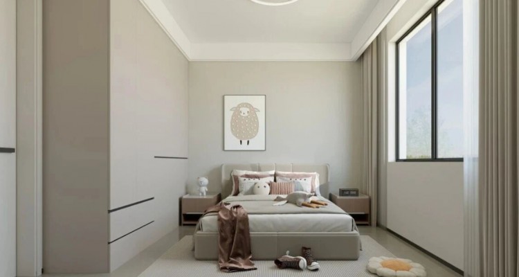 现代简约三居室卧室装修效果图