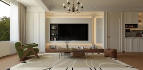 法式复古三居室客厅装修效果图