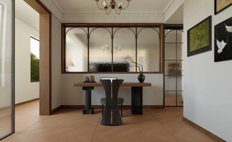 法式复古三居室书房装修效果图