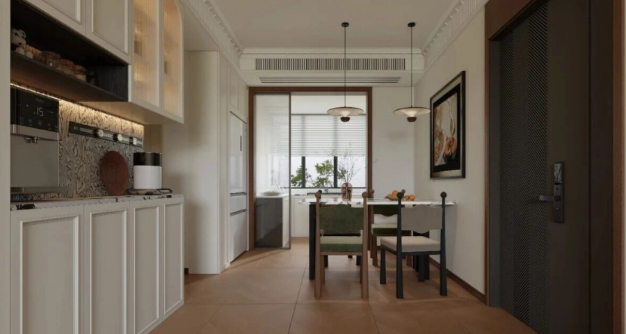 法式复古三居室餐厅装修效果图