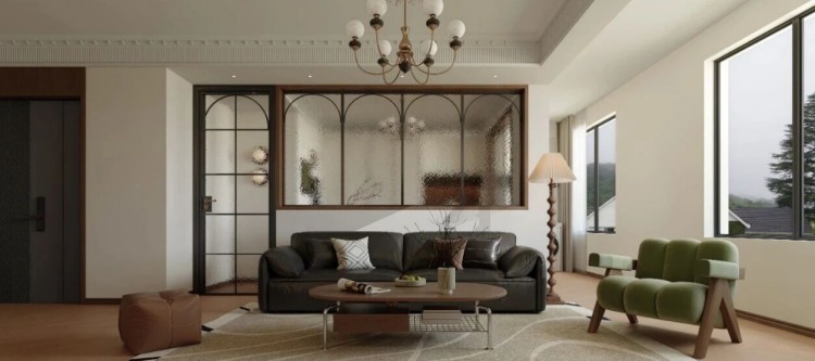 法式复古三居室客厅装修效果图