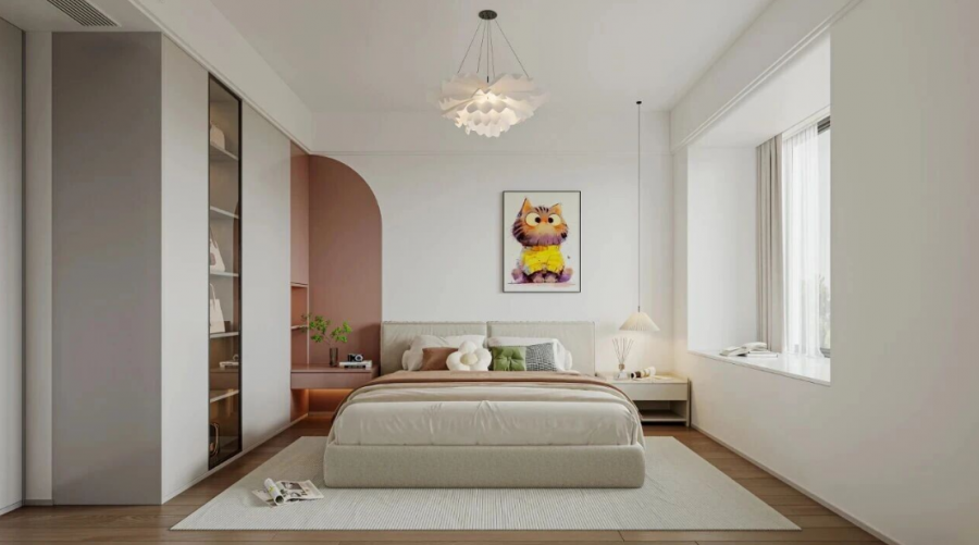 现代简约三居室卧室装修效果图