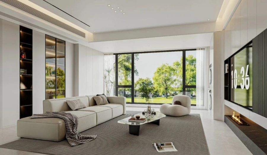 现代简约三居室客厅装修效果图