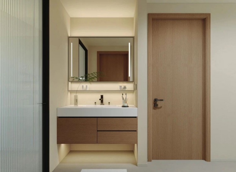 原木风三居室卫生间装修效果图