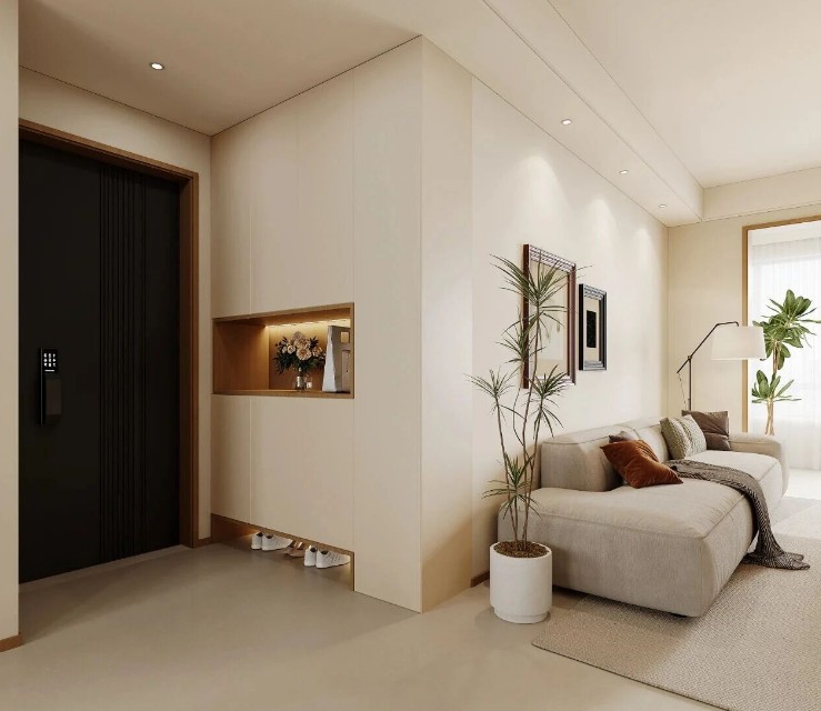 现代简约三居室玄关装修效果图