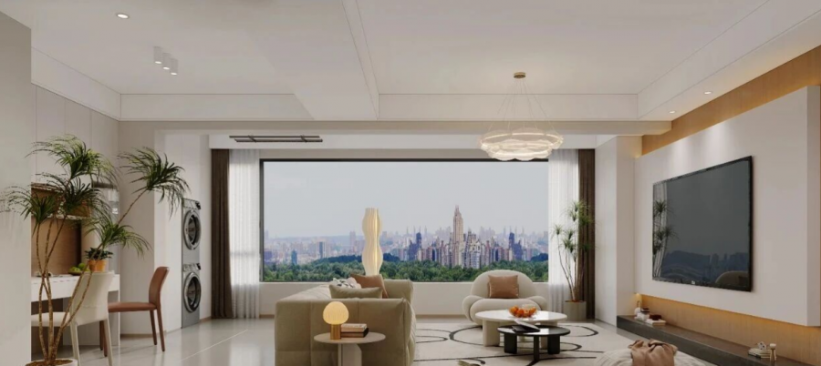 现代简约三居室客厅装修效果图