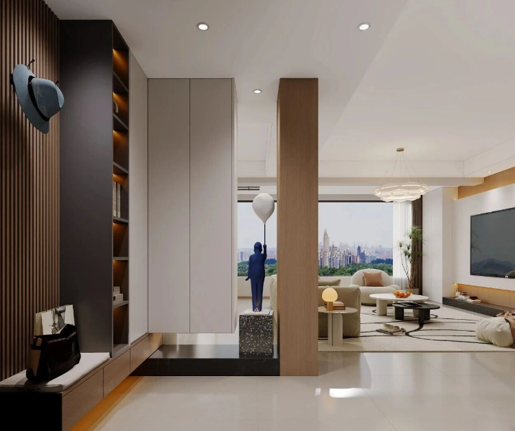 现代简约三居室玄关装修效果图