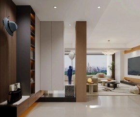 现代简约三居室玄关装修效果图