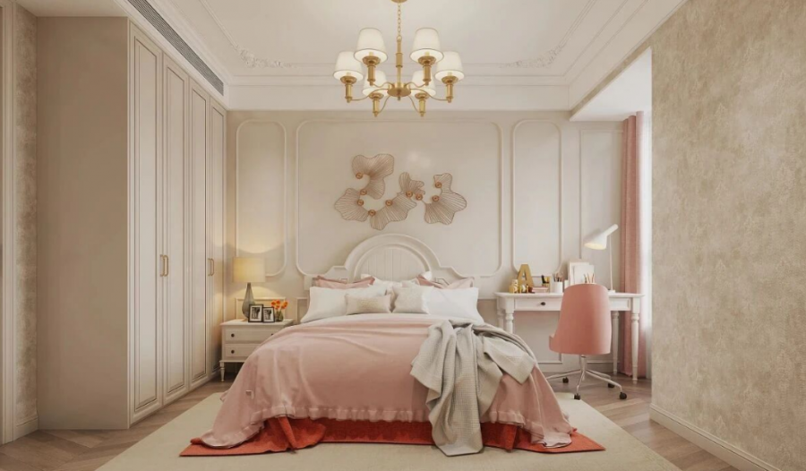 美式三居室卧室装修效果图