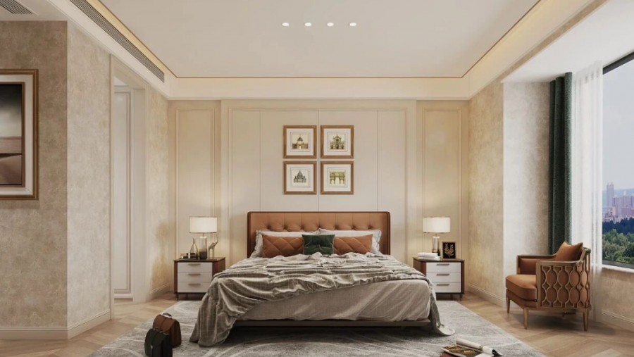 美式三居室卧室装修效果图