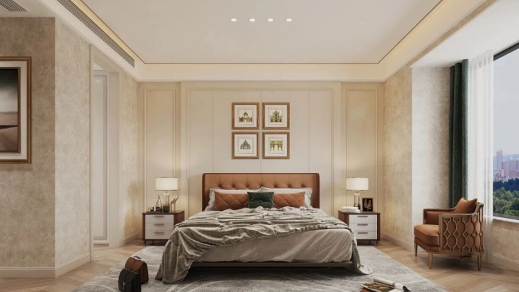 美式三居室卧室装修效果图