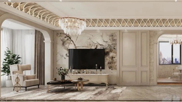 美式三居室装修效果图