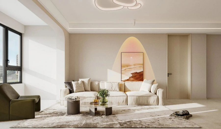 现代简约三居室客厅装修效果图