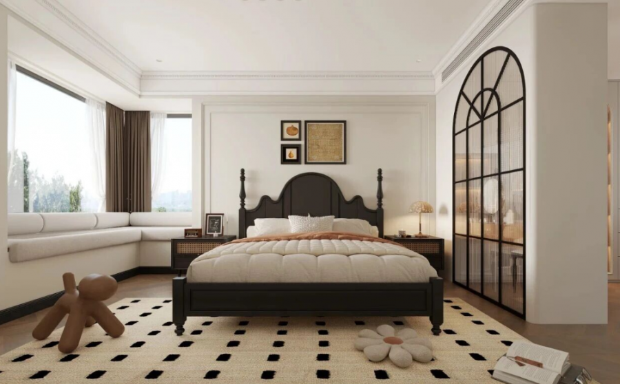 法式复古三居室卧室装修效果图