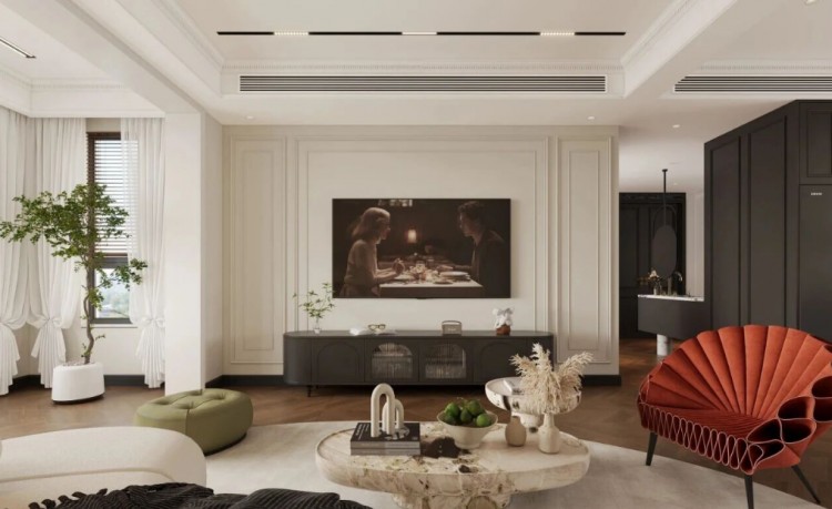 法式复古三居室装修效果图