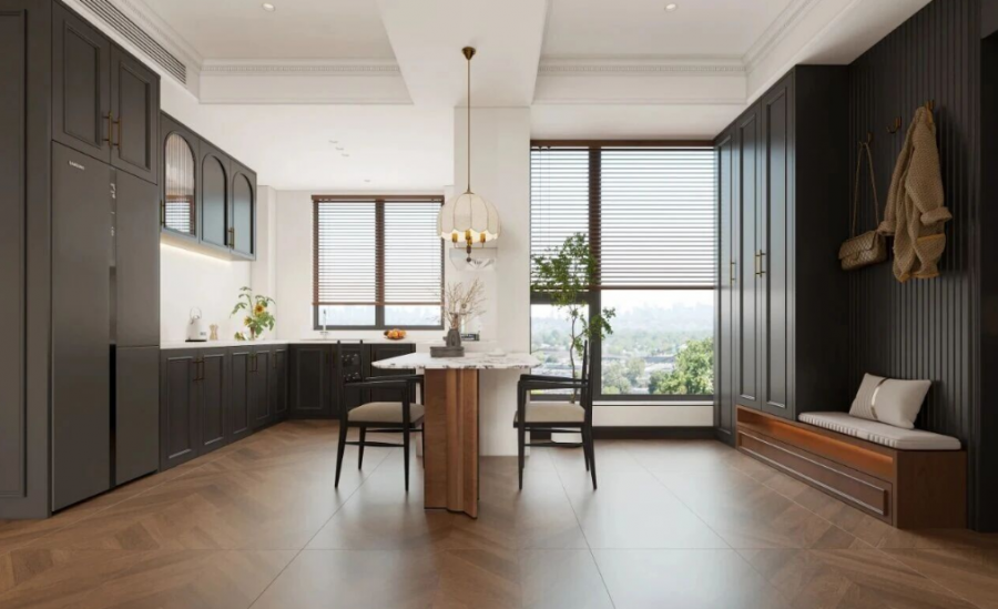 法式复古三居室餐厅装修效果图