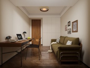 保利云上流光三居室书房装修效果图