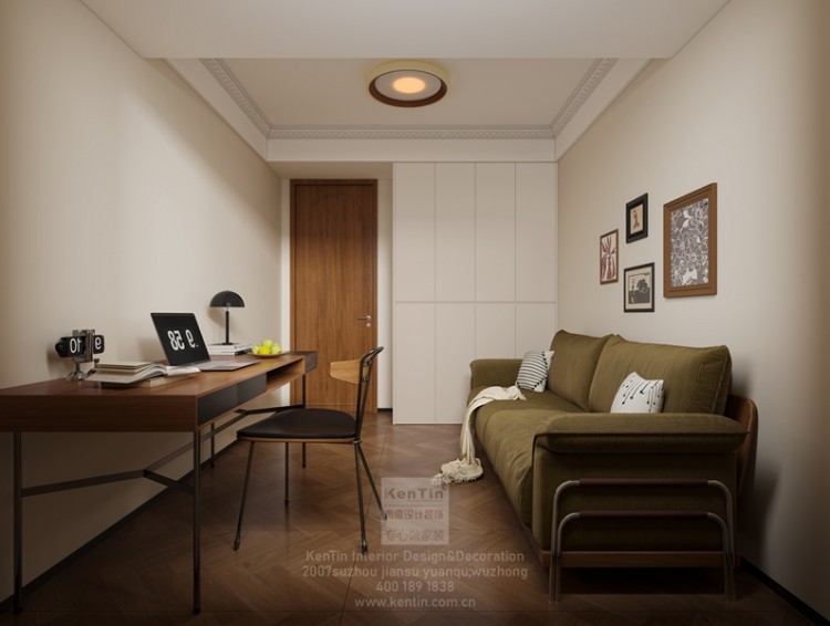 保利云上流光三居室书房装修效果图