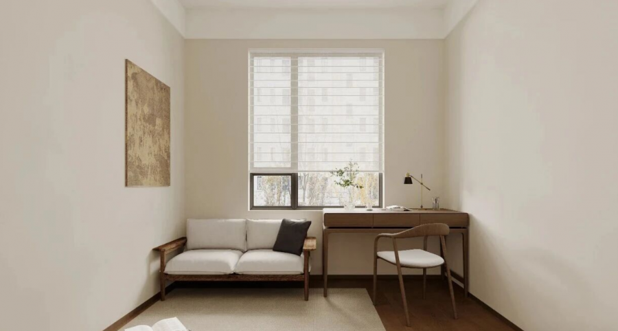 现代简约三居室书房装修效果图