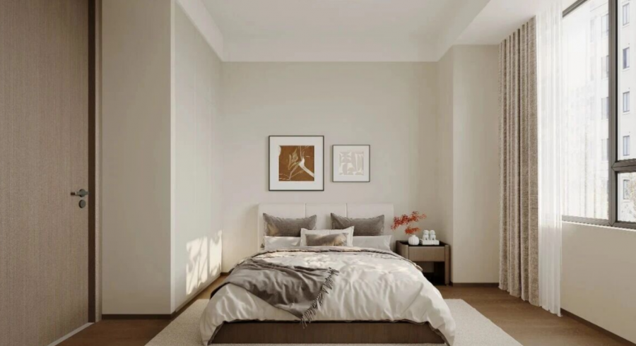 现代简约三居室卧室装修效果图