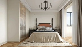 法式奶油三居室卧室装修效果图