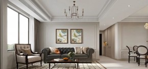 法式奶油三居室客厅装修效果图