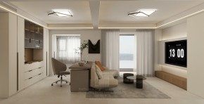 浅隐林泉现代简约三居室客厅装修效果图