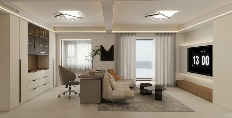 浅隐林泉现代简约三居室客厅装修效果图