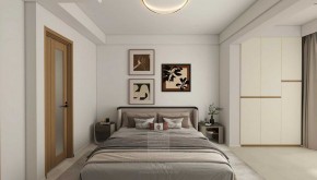 浅隐林泉现代简约三居室卧室装修效果图