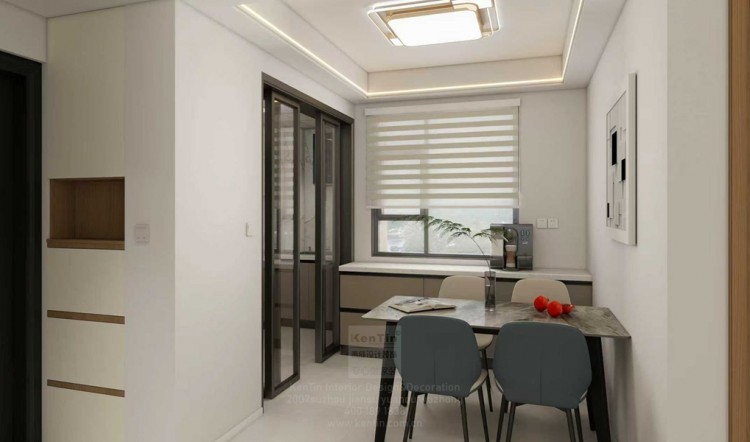 浅隐林泉现代简约三居室餐厅装修效果图