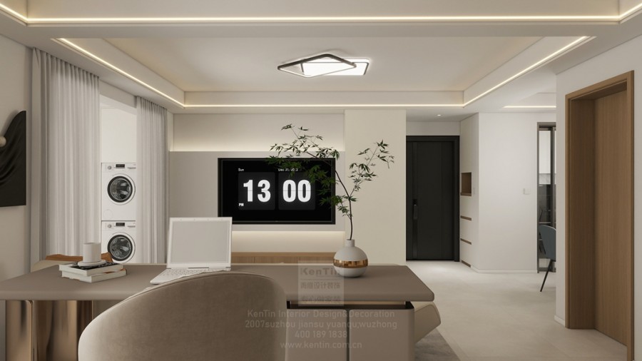 浅隐林泉现代简约三居室装修效果图