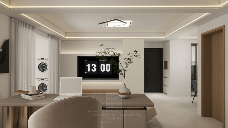 浅隐林泉现代简约三居室装修效果图