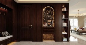 美式复古三居室玄关装修效果图