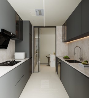 湖畔花园意式轻奢大平层厨房装修效果图