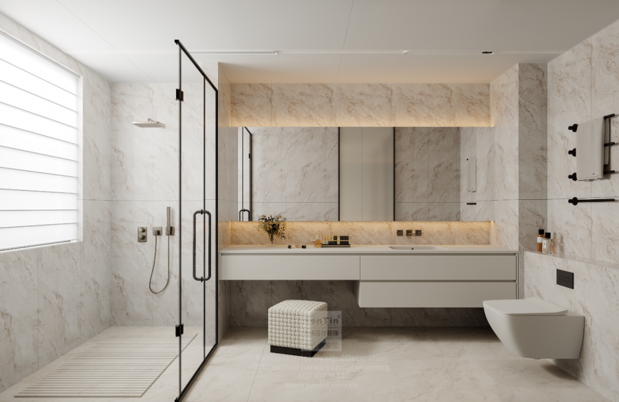 湖畔花园意式轻奢大平层卫生间装修效果图