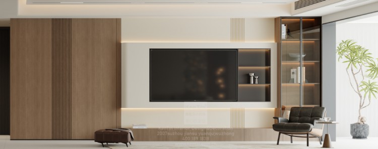 湖畔花园意式轻奢大平层客厅装修效果图