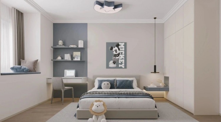 现代简约三居室儿童房装修效果图