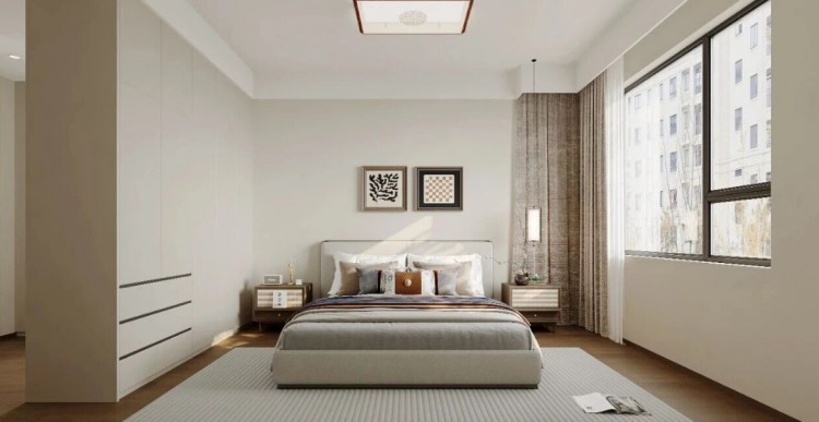 现代简约三居室卧室装修效果图