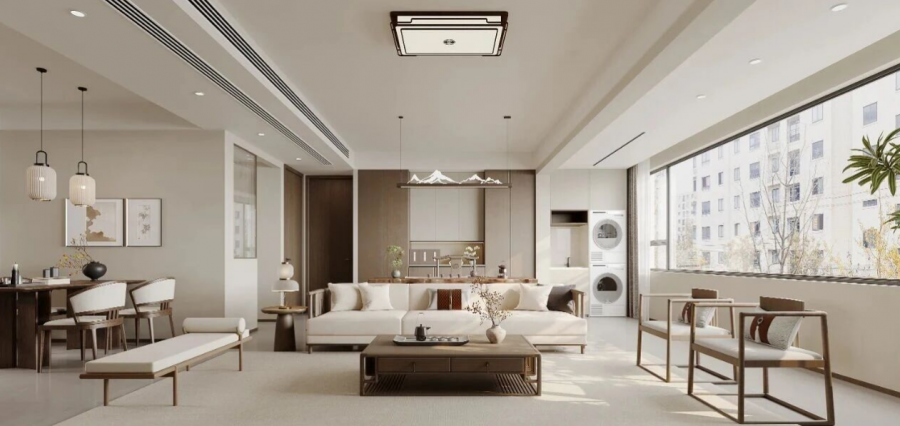 现代简约三居室客厅装修效果图