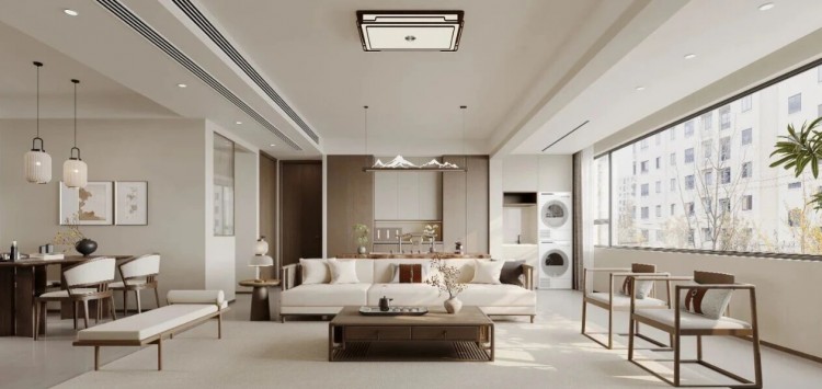 现代简约三居室客厅装修效果图