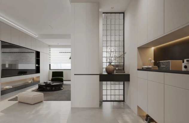 现代简约三居室玄关装修效果图